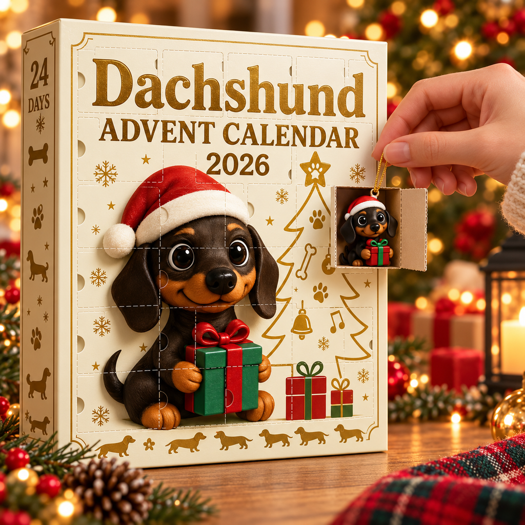 Dachshund Advent Calendar – 24 Acrylic Ornaments