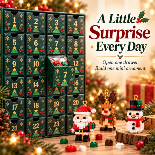 Christmas Building Block Advent Calendar – 24 Mini Ornaments