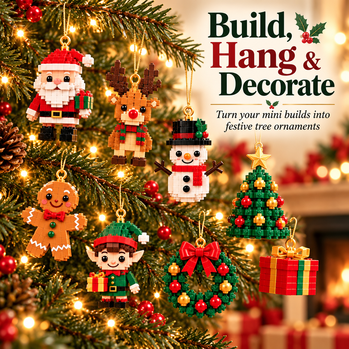 Christmas Building Block Advent Calendar – 24 Mini Ornaments