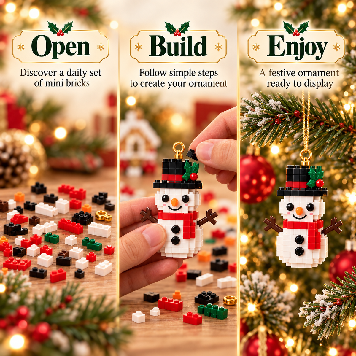 Christmas Building Block Advent Calendar – 24 Mini Ornaments