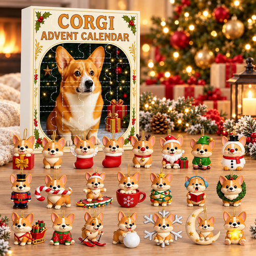 Corgi Advent Calendar – 24 Acrylic Ornaments