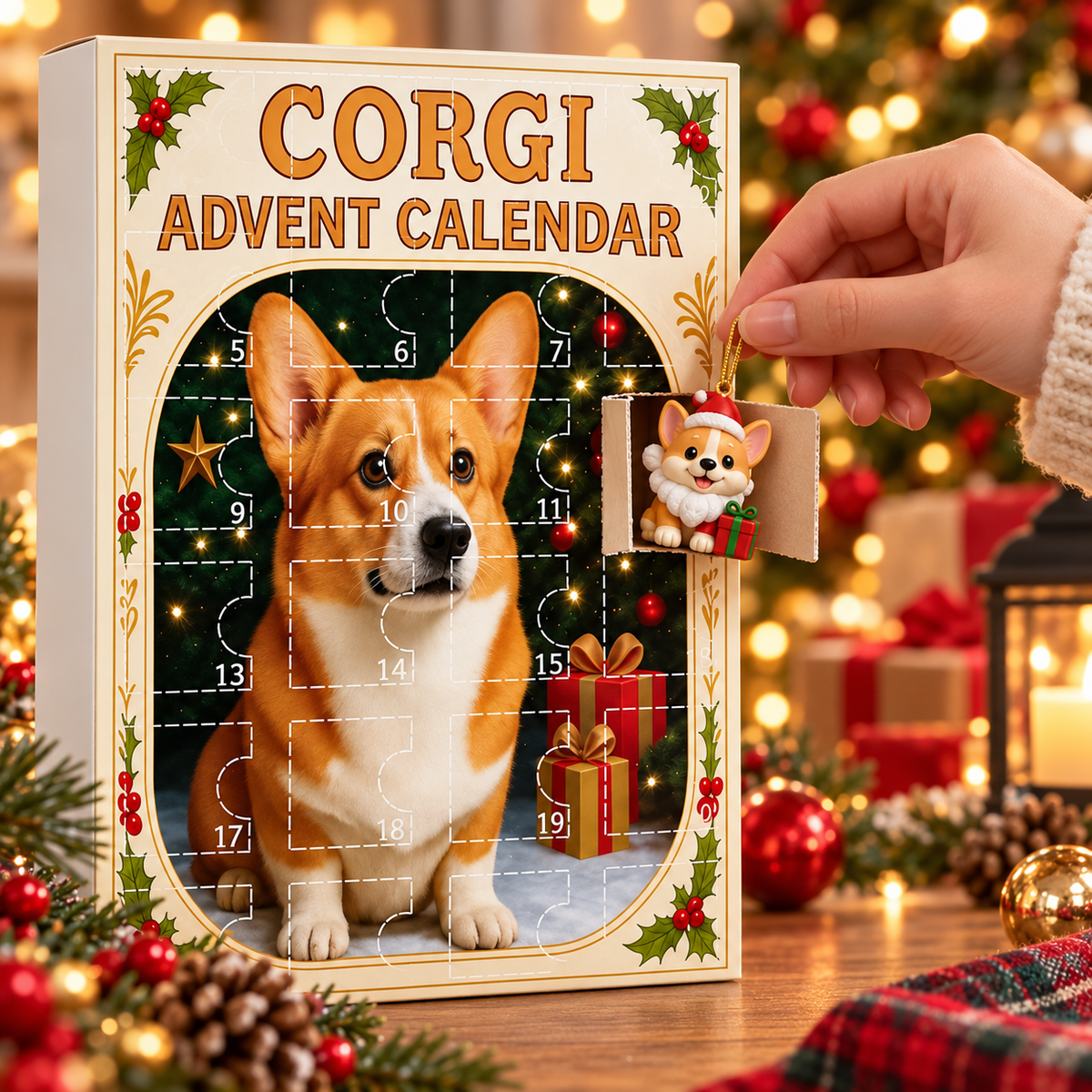 Corgi Advent Calendar – 24 Acrylic Ornaments