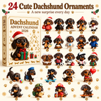 Dachshund Advent Calendar – 24 Acrylic Ornaments