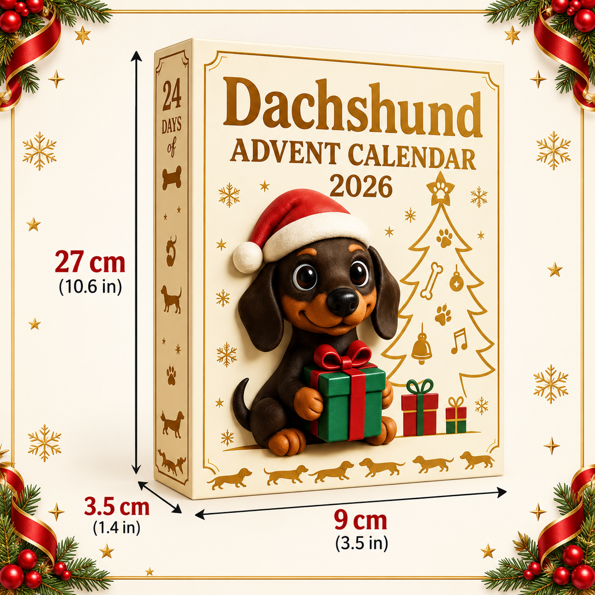Dachshund Advent Calendar – 24 Acrylic Ornaments