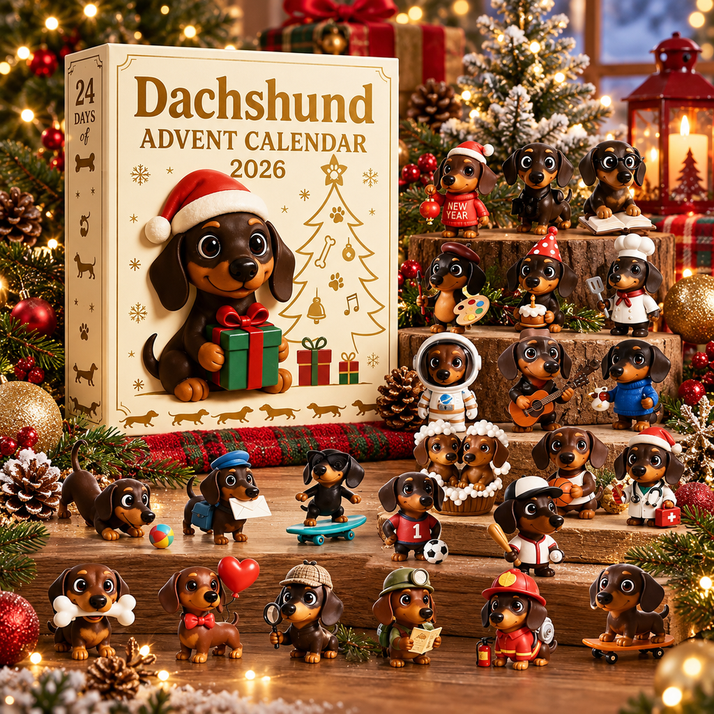 Dachshund Advent Calendar – 24 Acrylic Ornaments