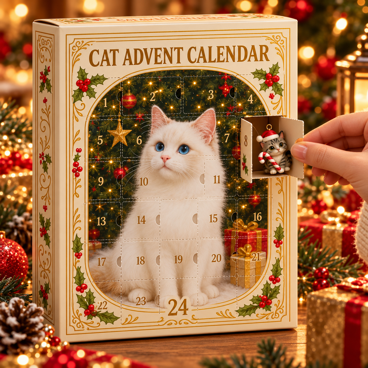 Cat Advent Calendar – 24 Acrylic Ornaments