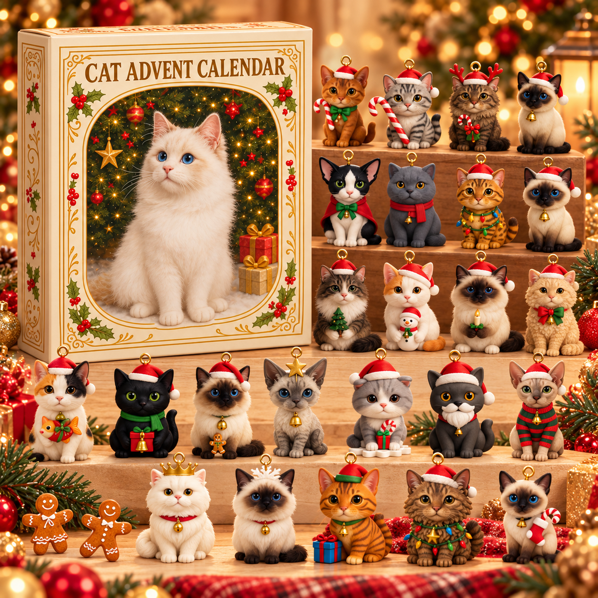 Cat Advent Calendar – 24 Acrylic Ornaments