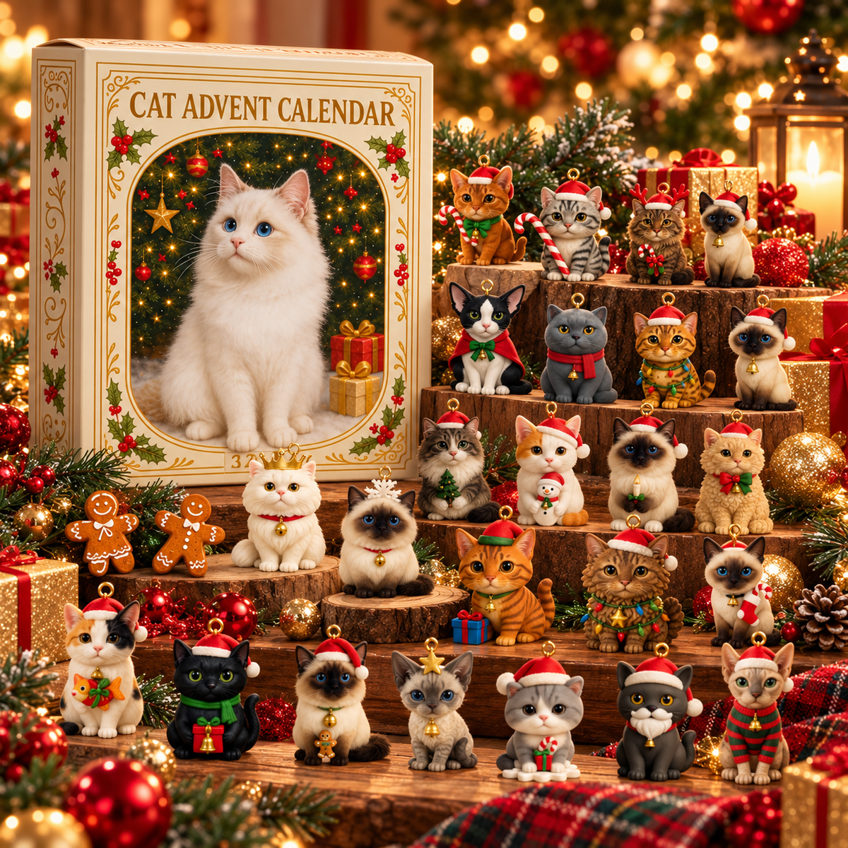 Cat Advent Calendar – 24 Acrylic Ornaments